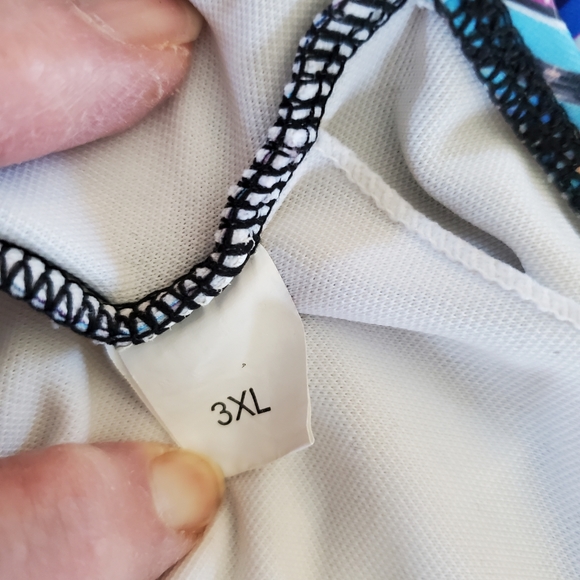 Multi-Colored Print Swim Halter Top size 3XL - Picture 8 of 13